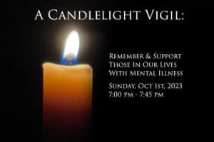 Candlelight Vigil Remember & Support Those with Mental Health Graphic