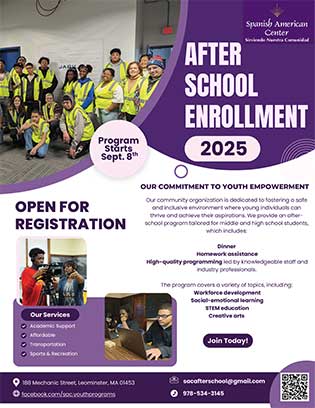 English version of After School Youth Program flyer