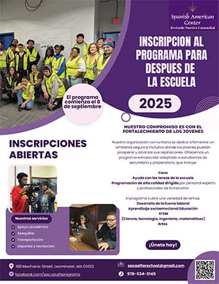 Spanish Language Version of After School Youth Program Flyer